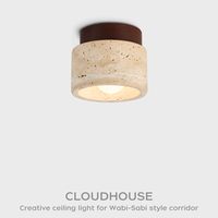 Plafonnier LED en travertin de style rétro et solitaire, les lampes design conviennent aux salons, aux couloirs et aux entrées.