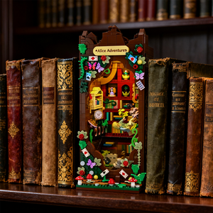 Kit de construction de nichoir à livres Wonderland Reflection, très vendu, en plastique ABS, ensemble de blocs de construction, kit de maison de poupée, nichoir à livres avec lumière - Product Image 4