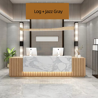 Bureau de réception moderne haut de gamme en faux marbre pour hôtel, hôpital, école, salon de beauté, usage commercial avec design écologique