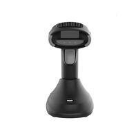 Lecteur de codes-barres portable noir en gros avec station de charge sans fil Bluetooth CMOS 1D 2D QR pour supermarché et entrepôt
