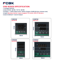 FCGK CHB702 Thermostat LED de régulateur de température PID numérique pour four à un bon prix OEM et ODM pris en charge"