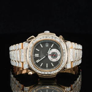 Nuevo diseño, moda antigua, busto de lujo, Moissanite, diamante, reloj automático, personalizado, chapado en oro rosa, acero inoxidable, mecánico - Product Image 1
