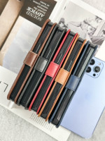 Funda de teléfono Tpu de cuero Pu suave, tarjetero para Iphone/Oppo/Infinix/Tecno/Itel/Sony/Nokia