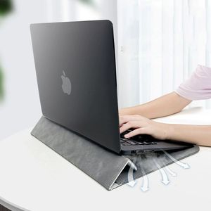 Housse de protection pour ordinateur portable en cuir PU, légère, imperméable et durable, style sac à main, avec support réglable et tapis de souris intégré, vente en gros - Product Image 1