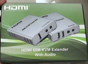 Extenseur KVM 60m avec un seul câble Ethernet, en métal, pour <span class=keywords><strong>HDMI</strong></span>, extension audio et vidéo HDTV, clavier et souris - Product Image 2