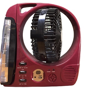 Teyoza Xách Tay Pin Có Thể Sạc Lại USB Mini Quạt Hộp Điện Năng Lượng Mặt Trời Fan Hâm Mộ Với Đài Phát Thanh & <span class=keywords><strong>LED</strong></span> Ánh Sáng - Product Image 1