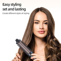 Vente directe d'usine Brosse thermique en céramique 2-en-1 38 mm Peigne coiffant Brosse ronde chauffante professionnelle pour lisser et boucler