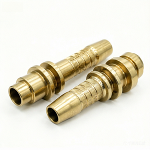 Raccord cannelé en laiton de haute précision, connecteur métallique usiné CNC sur mesure pour systèmes de fluides hydrauliques et pneumatiques - Product Image 1