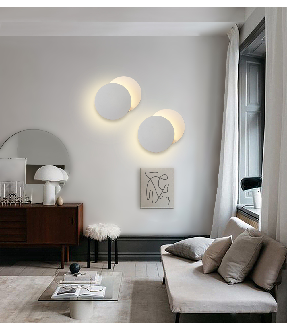Modern Back Ground Lamp Minimalism 3w Decoration Round Led Wall Light For Indoor Living Room Bedroom Hotel