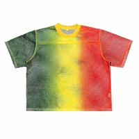 T-shirt en maille pour homme Miami Caribbean Music Fest, couleur dégradée personnalisée, respirant, haut de fête, vente en gros, fournisseur OEM ODM, impression personnalisée