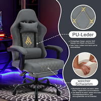 Chaise de luxe pour PC Allemagne Logo brodé Special X Mark Design Grey Racing Stuhl Design Gamer Chair Gaming Stuhl avec repose-pieds