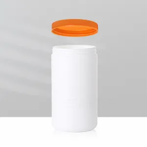 Custom Empty 900ml 32oz Wide Mouth Plastic Jars Hdpe Food Canister with Lid for Sports Protein Powder Nutrition Dog Cat Food