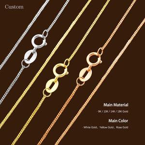 פשוט אמיתי 9K זהב לרסן שרשרת שרשרת סיטונאי מוצק מותאם אישית לוגו שרשראות טרנדי קישור 2 Pcs <span class=keywords><strong>18</strong></span> סנטימטרים 1pc/polybag - Product Image 1