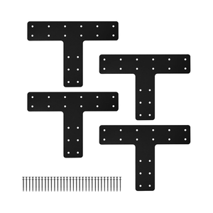 Nhiệm Vụ Nặng Nề 4Pcs T Bài Khung 14x10 ''T Phẳng Sửa Tấm 4x4,6x6 Màu Đen Bột Tráng Gỗ Gỗ Pergola Chân Đế T Khung - Product Image 1