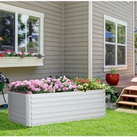 Grand kit de lit de jardin surélevé galvanisé Jardinière d'extérieur pour la maison Jardinière de légumes Fleurs Herbes Succulentes Jardinière en métal
