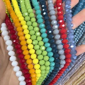 1 brin <span class=keywords><strong>de</strong></span> perles rondelles en verre <span class=keywords><strong>de</strong></span> 4 mm, couleurs rouge, jaune, orange, style perle tchèque, pour la fabrication <span class=keywords><strong>de</strong></span> bracelets, colliers et lampwork en <span class=keywords><strong>cristal</strong></span> - Product Image 4