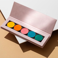 Palette de fards à paupières personnalisée avec logo, 5 couleurs, 26 mm, en métal, hautement pigmentée, imperméable, fard à paupières mat et scintillant