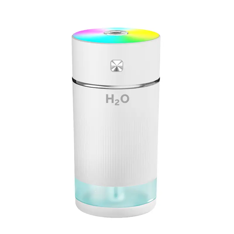 H2O Spray Mist Maker Double Wet Fogger Air Humidifier Mini Home Use Mute LED Light Humidifiers