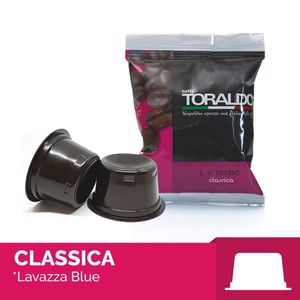 Toraldo CLASSICA Confezione da 100 Capsule di Caffè Compatibili con LAVAZZA BLUE [0,14 Capsule] Coperchi in Alluminio, Metallo, Plastica e Ceramica - Product Image 1