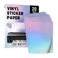 Papier adhésif imprimable jet d'encre blanc autocollant en vinyle PP brillant imperméable