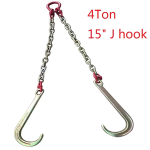 Chaînes de remorquage de camion de transport G70 galvanisées avec crochets en J tirant la chaîne - Product Image 2