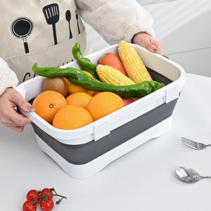 Cesta de drenaje plegable colgante para lavabo de lavado de platos, cesta de almacenamiento rectangular para lavabo de limpieza de cocina - Product Image 6