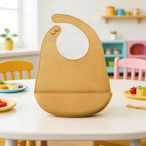 Bavoir en silicone imperméable personnalisé avec logo, super doux, écologique, adapté aux enfants, pour la table et les repas - Product Image 5