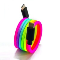Kabel a-bst pabrik magnetik nilon kepang warna-warni tipe-c ke kabel Tipe C 100W kabel magnet pengisian daya cepat untuk ponsel