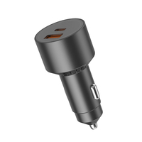 Chargeur de voiture en métal 48W avec ports Type-C et USB, protection OVP pour chargeur de téléphone portable 2 ports