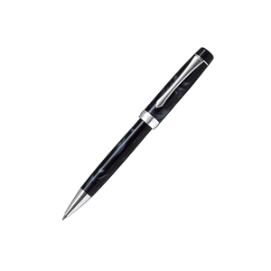 Lápiz Mecánico Giratorio con Cinco Espirales de Mármol, Cuerpo de Resina, Detalles Metálicos Plateados, Tinta Suave de Lujo, Bolígrafo para Escritura Profesional - Product Image 1