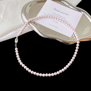 Smillon Manta Rose Purple Pearl Necklace A Grade U Shape Daily Wear Elegant Collarbone Chain - Product Image 3