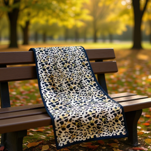 Sciarpa Lunga in Broccato con Stampa Leopardata 90x180cm Accessorio di Moda - Product Image 3