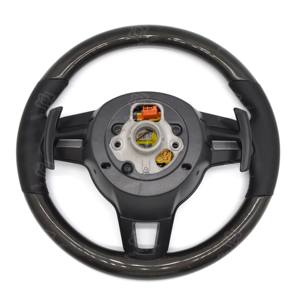 Volante Deportivo de Fibra de Carbono sin Botones en Cuero Negro para Porsche 911 996 718 992 Cayenne Macan Panamera Boxster Cayenne - Product Image 6