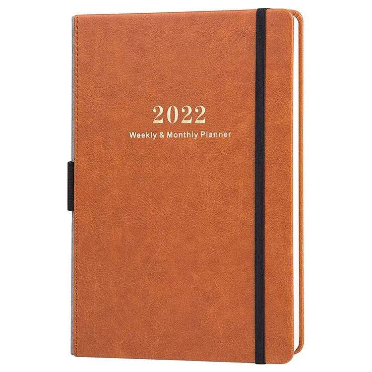 Caderno personalizado do planejador da tampa dura da pu impressão do caderno da linha do caderno com laço da caneta e banda do fechamento