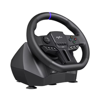 Volante de Juego PXN V900 GEN2 Personalizado de Fábrica, Metálico, USB, con Cable, Ángulo de Dirección de 900 Grados, Pedales con Vibración, para Videojuegos