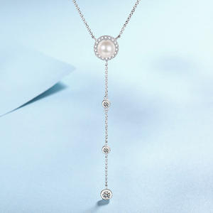 S925 כסף 0.5ct moissanite פנינה מים מתוקים פנינה שרשרת תליון יוקרה בסגנון קוריאני עיצוב פשוט עבור ללבוש מסיבה הכי טוב - Product Image 1