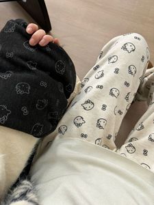 Bonitos pantalones de cintura alta con estampado de arroz glutinoso para niñas, diseño de pierna recta informal, cierre de cintura elástica para el verano - Product Image 6