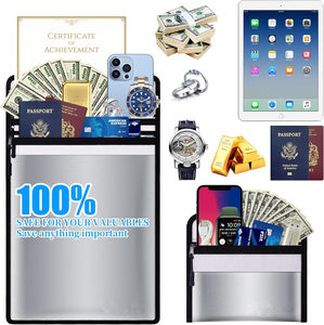 耐火ドキュメントバッグ2ポケットシルバー耐火バッグ反射ストリップ付き防水および耐火バッグドキュメント用 - Product Image 2