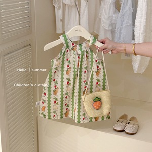 Abito da donna con stampa floreale rosso Plaid da foresta vestito da gilet estivo nuovo stile per bambini - Product Image 2