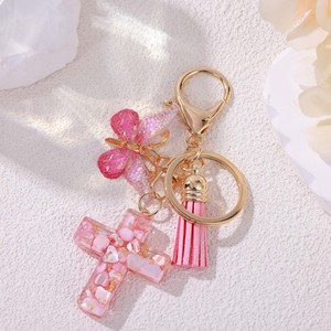 Vente en gros personnalisé mini <span class=keywords><strong>porte</strong></span>-clés religieux jésus chrétien en plastique résine <span class=keywords><strong>macramé</strong></span> croix papillon gland nouveau <span class=keywords><strong>porte</strong></span>-clés - Product Image 6