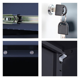 Armoire <span class=keywords><strong>de</strong></span> rangement en métal moderne <span class=keywords><strong>à</strong></span> 2, 3 ou 4 portes, en acier, couleur brun rustique, avec serrure <span class=keywords><strong>à</strong></span> clé et fonction réglable, 4 tiroirs, mobilier <span class=keywords><strong>de</strong></span> <span class=keywords><strong>bureau</strong></span> - Product Image 4