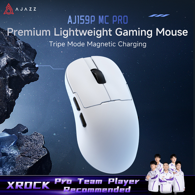 AJAZZ AJ159P MC PRO Wireless Gaming Mouse, PAW3311 24000DPI, Tri-Mode with Magnetic Charging Dock, 57g Ultra-Lightweight Program