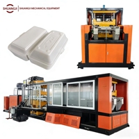 Nouvel équipement commercial SHUANGJI 120 kW pour boîtes à lunch en mousse PS, avec moteur de pompe contrôlé par PLC, formage sous vide automatique haute performance et écologique