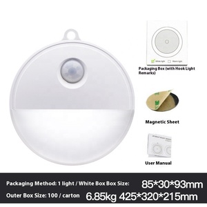 Modern Mini Wall Lamp Bedroom Corridor Dormitory Battery Operated <b>Sensor</b> Control ABS Material <b>LED</b> Warm White Waterproof Dimmable - Product Image 6