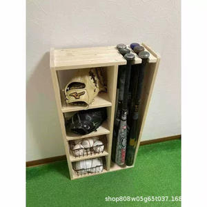 Étagère de rangement pour casquettes de baseball en bois, 5 niveaux, sur pied, pour équipement d'entraînement, style A B - Product Image 4