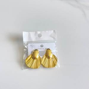 Pendientes de Acero Inoxidable Retro, Antideslustre, Chapados en Oro de 18k, Pendientes Geométricos Franceses Retro para Mujer, Joyería para Orejas - Product Image 6