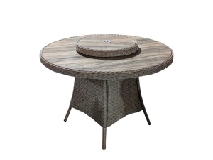 Modern Outdoor Dining <strong>Table</strong> with Durable Aluminum Frame and <strong>Stable</strong> Rattan for Leisure and Entertainment at Home - Product Image 2