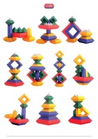 Jouet éducatif précoce amusant, puzzle DIY pour enfants, blocs de puzzle en plastique, blocs pyramidaux, jeu de pyramides, jouets de puzzle 3D pour enfants