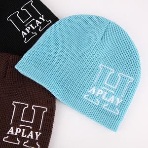 באיכות גבוהה אקרילית ביני סריגה סרוג חורף סאטן מרופדים עם צמר לוגו מותאם אישית רקמה beanie - Product Image 1