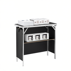 Mesa de Bar Plegable de Aluminio, Rectangular de 39.4 Pulgadas, Portátil para Exteriores, con Bolsa de Transporte Negra, Diseño Moderno y Minimalista - Product Image 1